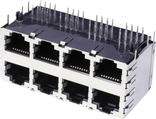 Econ Connect Doppelstock Multiport 8 x RJ45 Buchse, Einbau horizontal 3022S4 Metall 3022S4 1St.