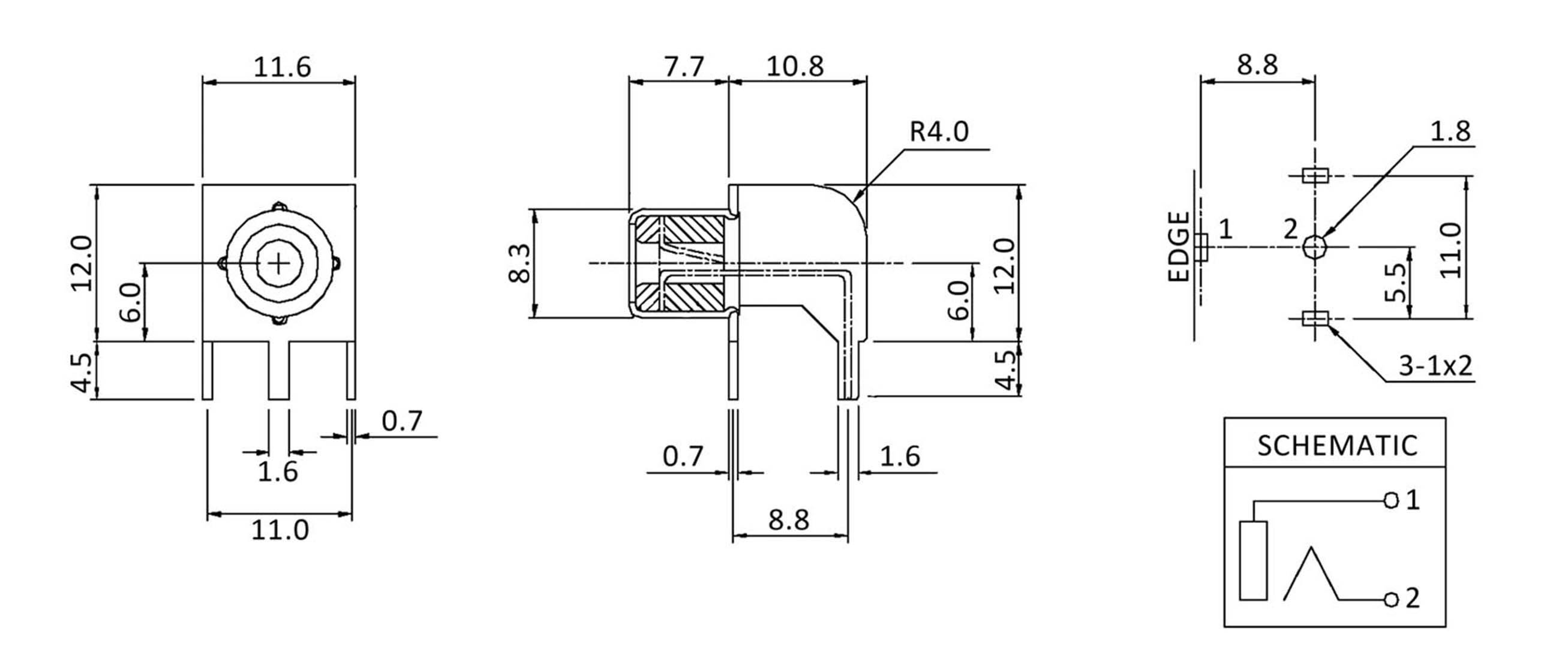 Econ Connect CBP Cinch-Steckverbinder Buchse, Einbau horizontal Weiß