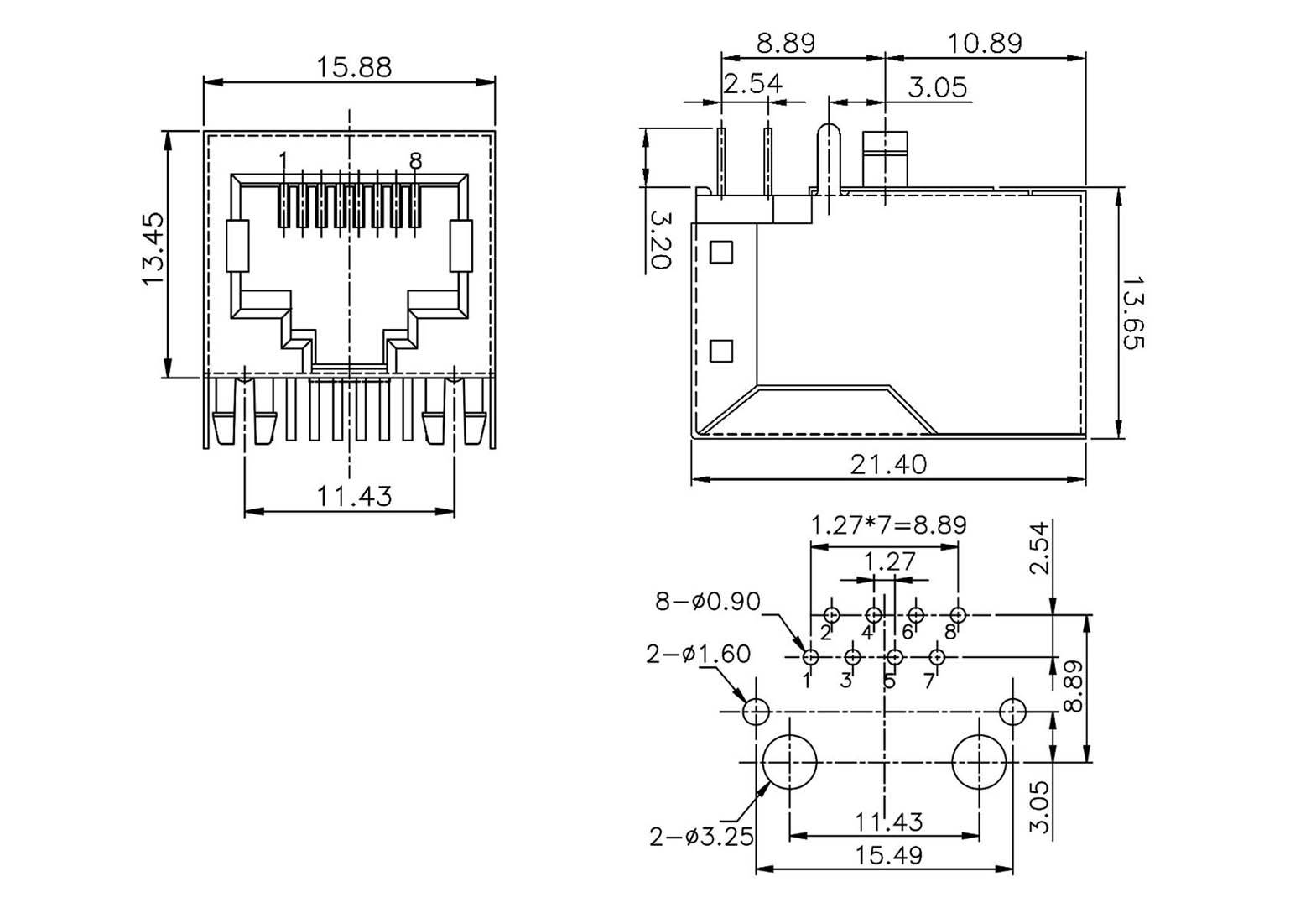 Econ Connect MEB8/8PG Modular-Einbaubuchse MEB8/8PG Buchse, Einbau horizontal Polzahl 8P8C Metall