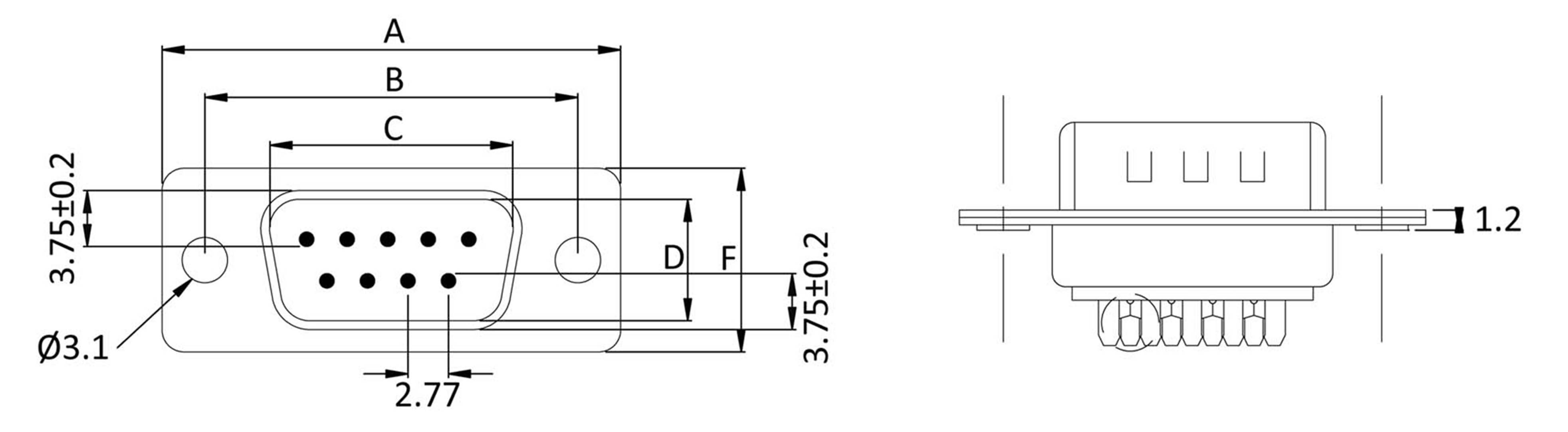 Econ Connect ST25LK/V D-SUB Stiftleiste 180° Polzahl: 25 Lötkelch