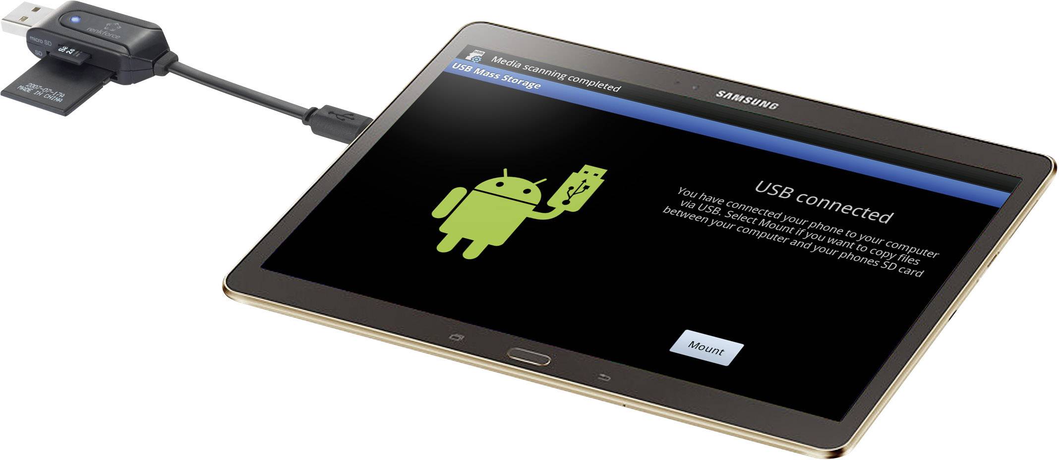 Renkforce Externer Speicherkartenleser USB 2.0, Micro USB 2.0 Schwarz