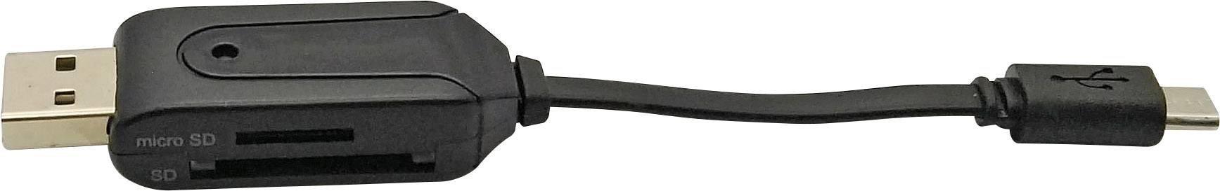 Renkforce Externer Speicherkartenleser USB 2.0, Micro USB 2.0 Schwarz