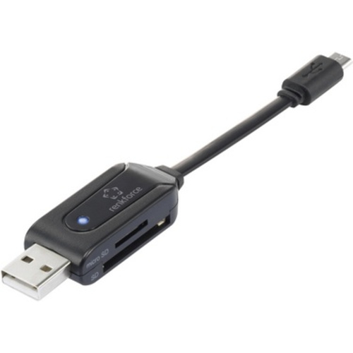 Renkforce Externer Speicherkartenleser USB 2.0, Micro USB 2.0 Schwarz