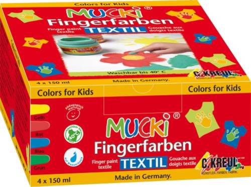 MUCKI Fingerfarbe Textil 4er Set