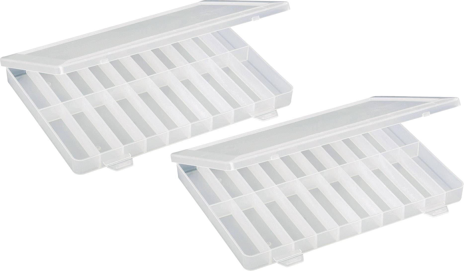 TRU COMPONENTS Sortimentskasten (L x B x H) 250 x 180 x 24 mm Anzahl Fächer: 20 feste Unterteilung