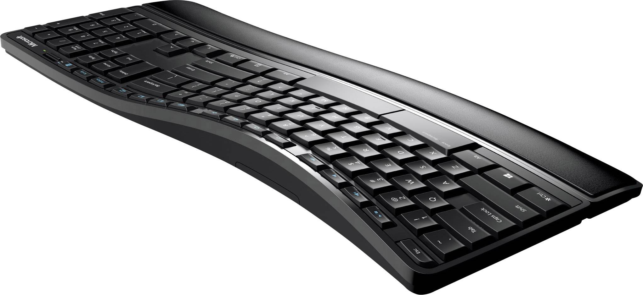 Microsoft Sculpt Comfort Desktop Funk Tastatur, Maus-Set Ergonomisch Deutsch, QWERTZ Schwarz