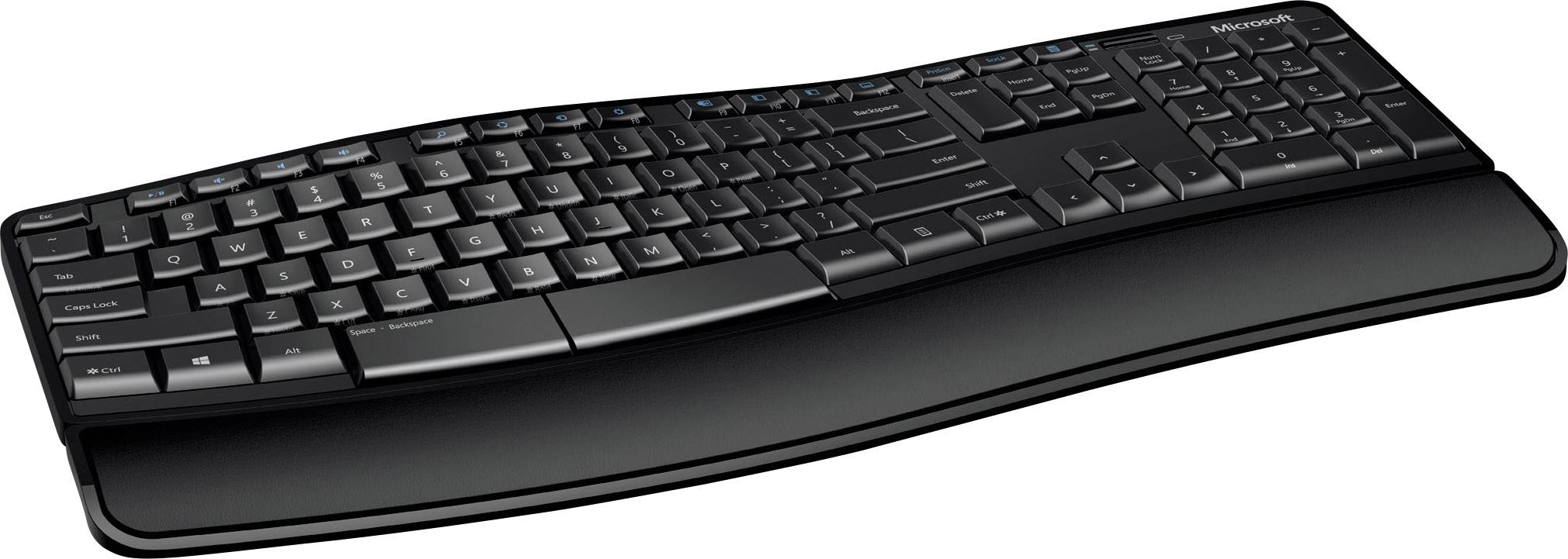 Microsoft Sculpt Comfort Desktop Funk Tastatur, Maus-Set Ergonomisch Deutsch, QWERTZ Schwarz