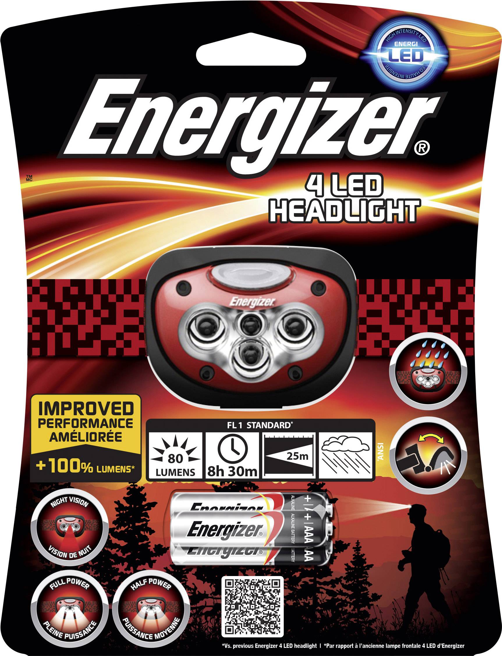 Energizer 4-LED Headlight LED Stirnlampe batteriebetrieben 8.5 h 638166
