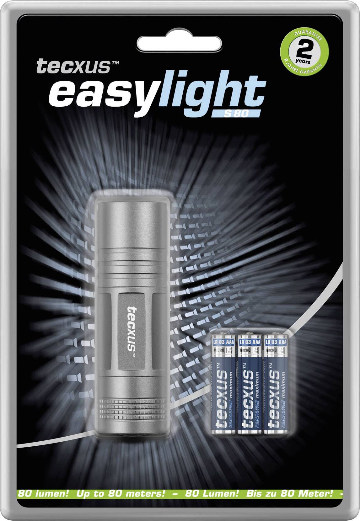 Tecxus S80 LED Mini-Taschenlampe batteriebetrieben 8.5h 96g