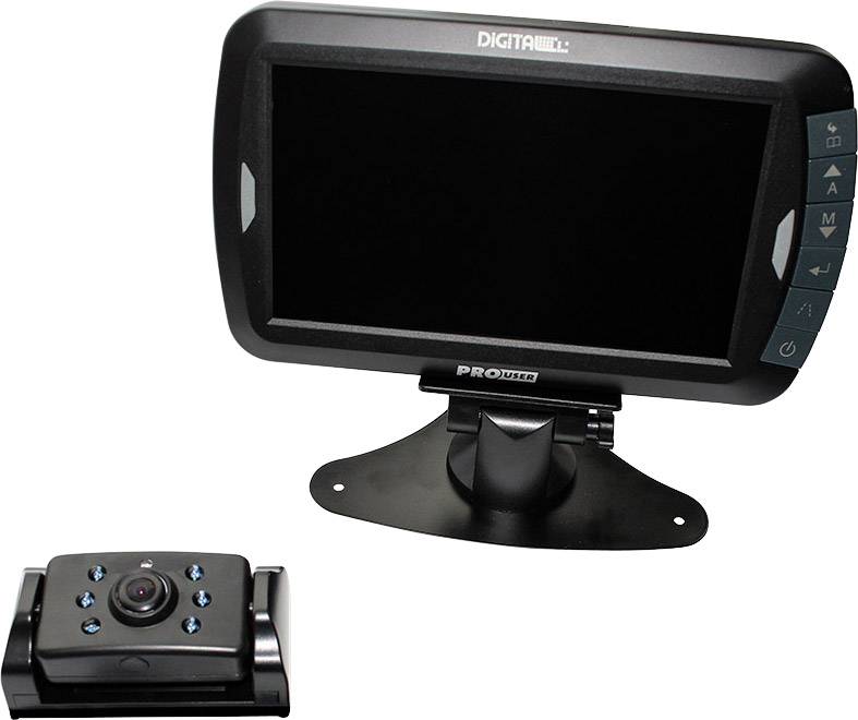 ProUser DRC7010 Funk-Rückfahrvideosystem Abstandshilfslinien, Automatische Tag-/Nachtumschaltung, Automatischer Weißabgleich, IR-Zusatzlicht, neigba