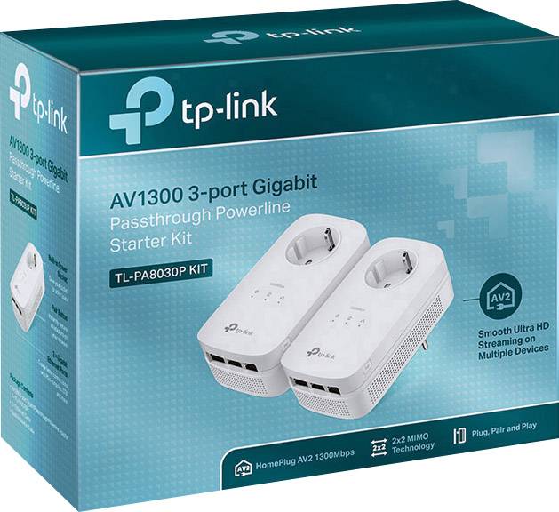 TP-LINK TL-PA8030P KIT Powerline Starter Kit TL-PA8030P KIT 1.3 GBit/s