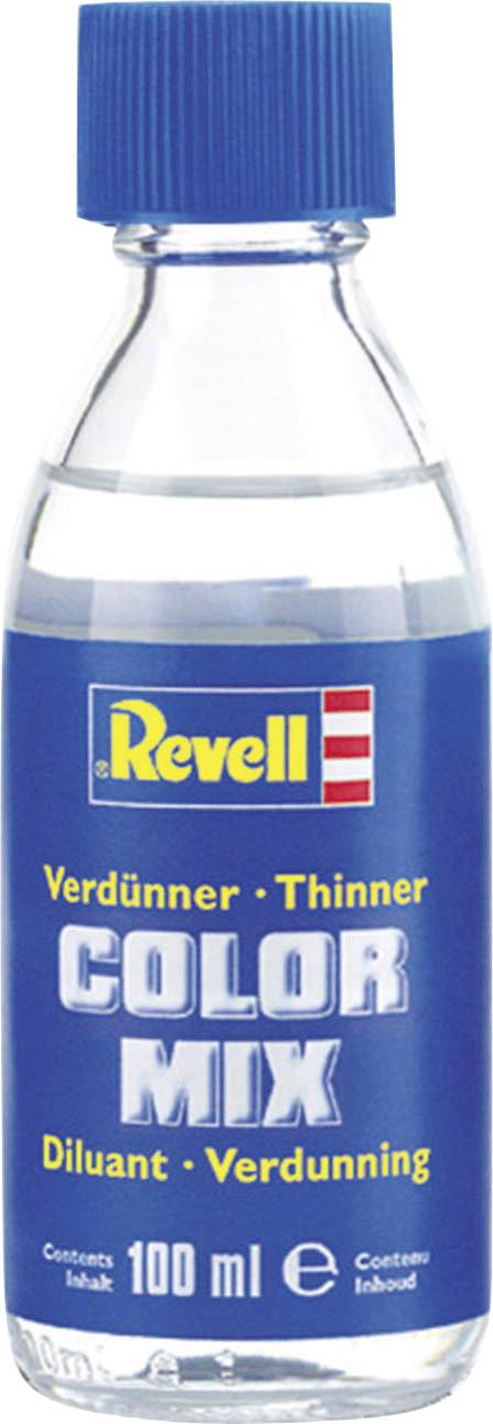 'Revell Color Mix' Verdünner für Farben, 100 ml Flasche, blaues Etikett, dient zum Verdünnen von Modellbau-Farben.