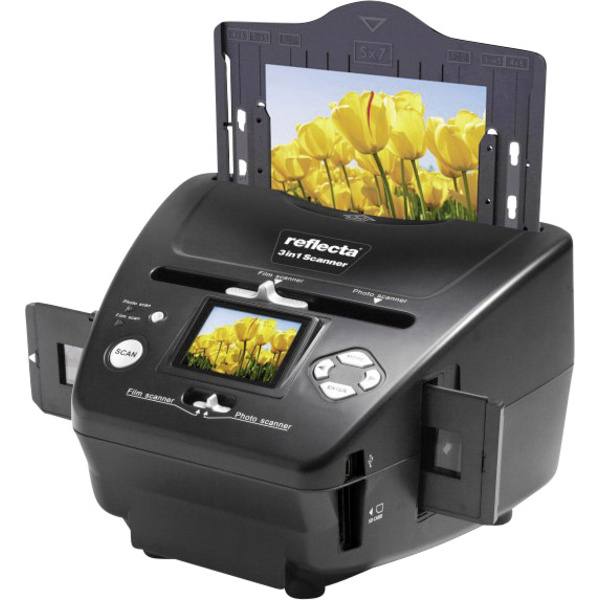 Reflecta 3in1 Scanner Diascanner, Fotoscanner, Negativscanner 1800 dpi Digitalisierung ohne PC, Display, Speicherkarten-Steckplatz