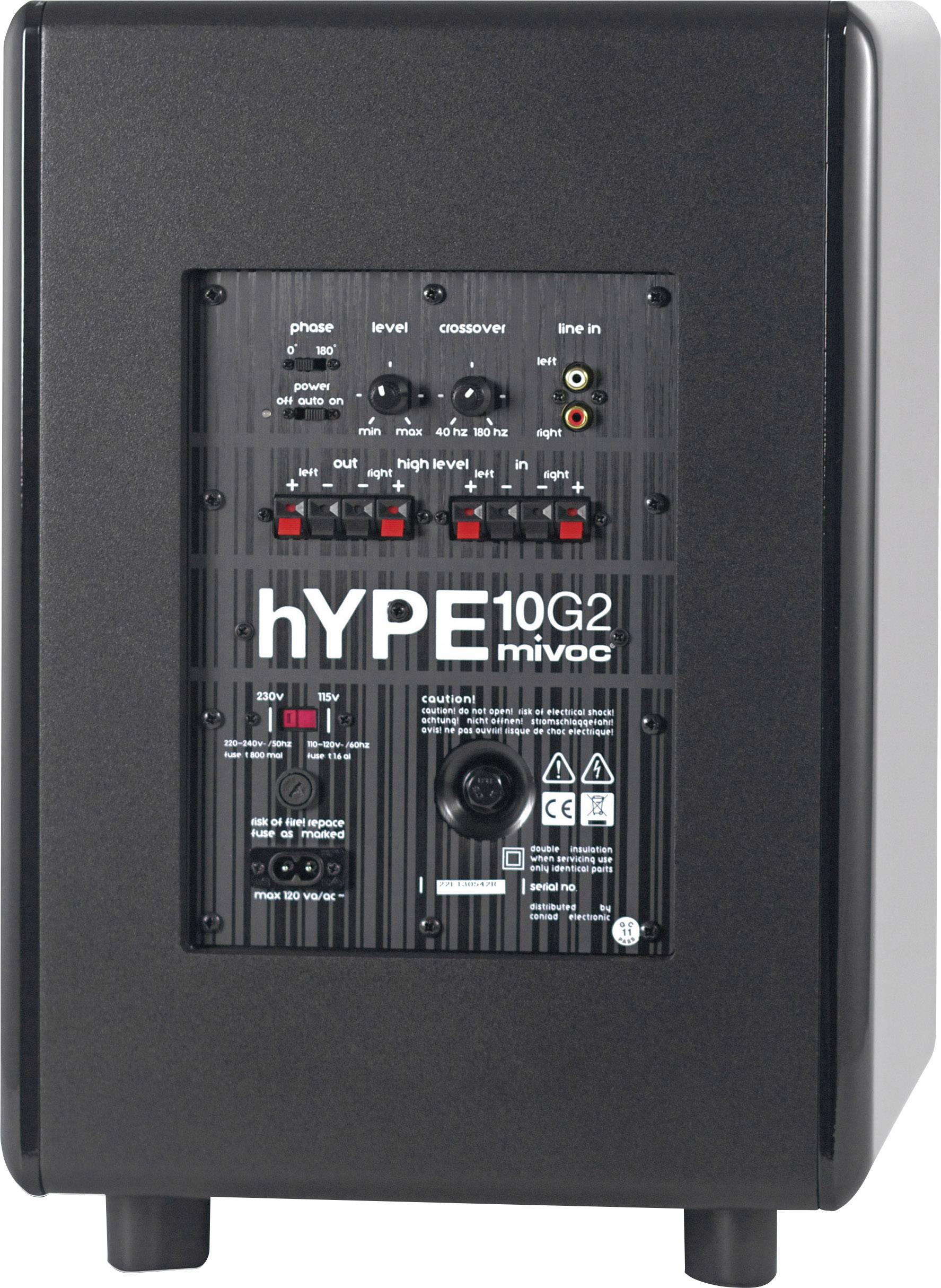 Mivoc Hype 10 G2 HiFi Subwoofer Schwarz 300 W 20 Hz - 180 Hz