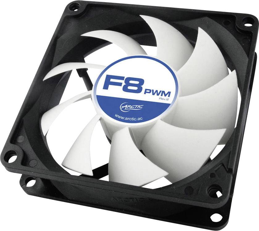Arctic F8 PWM Rev. 2.0 PC-Gehäuse-Lüfter Schwarz (B x H x T) 80 x 80 x 25 mm