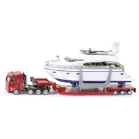 SIKU Spielwaren Schwertransport mit Yacht Fertigmodell Nutzfahrzeug Modell SIKU Spielwaren Schwertransport mit Yacht Fertigmodell Nutzfahrzeug Modell