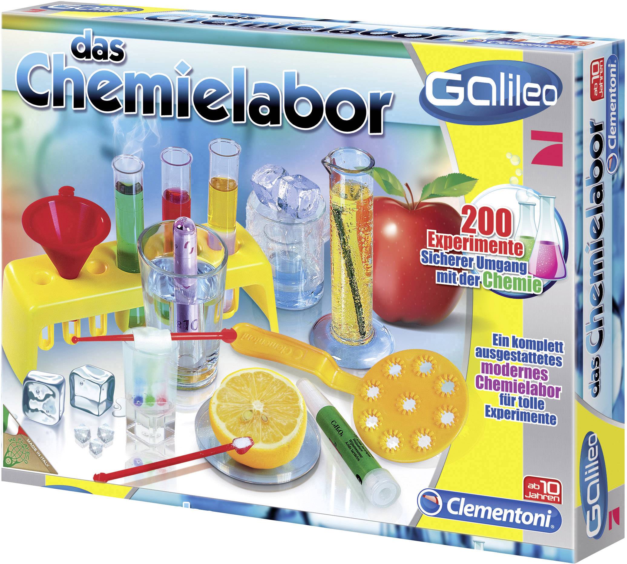 Clementoni Galileo - Das Chemielabor 69272.9 Experimentier-Box ab 8 Jahre