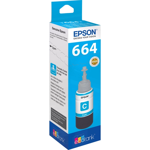 Epson C13T66424010 664 EcoTank Nachfülltinte Original Cyan 70ml Epson C13T66424010 664 EcoTank Nachfülltinte Original Cyan 70ml