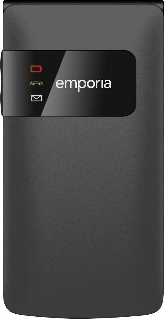 Emporia FlipBasic Senioren-Handy mit Ladestation, SOS Taste Schwarz