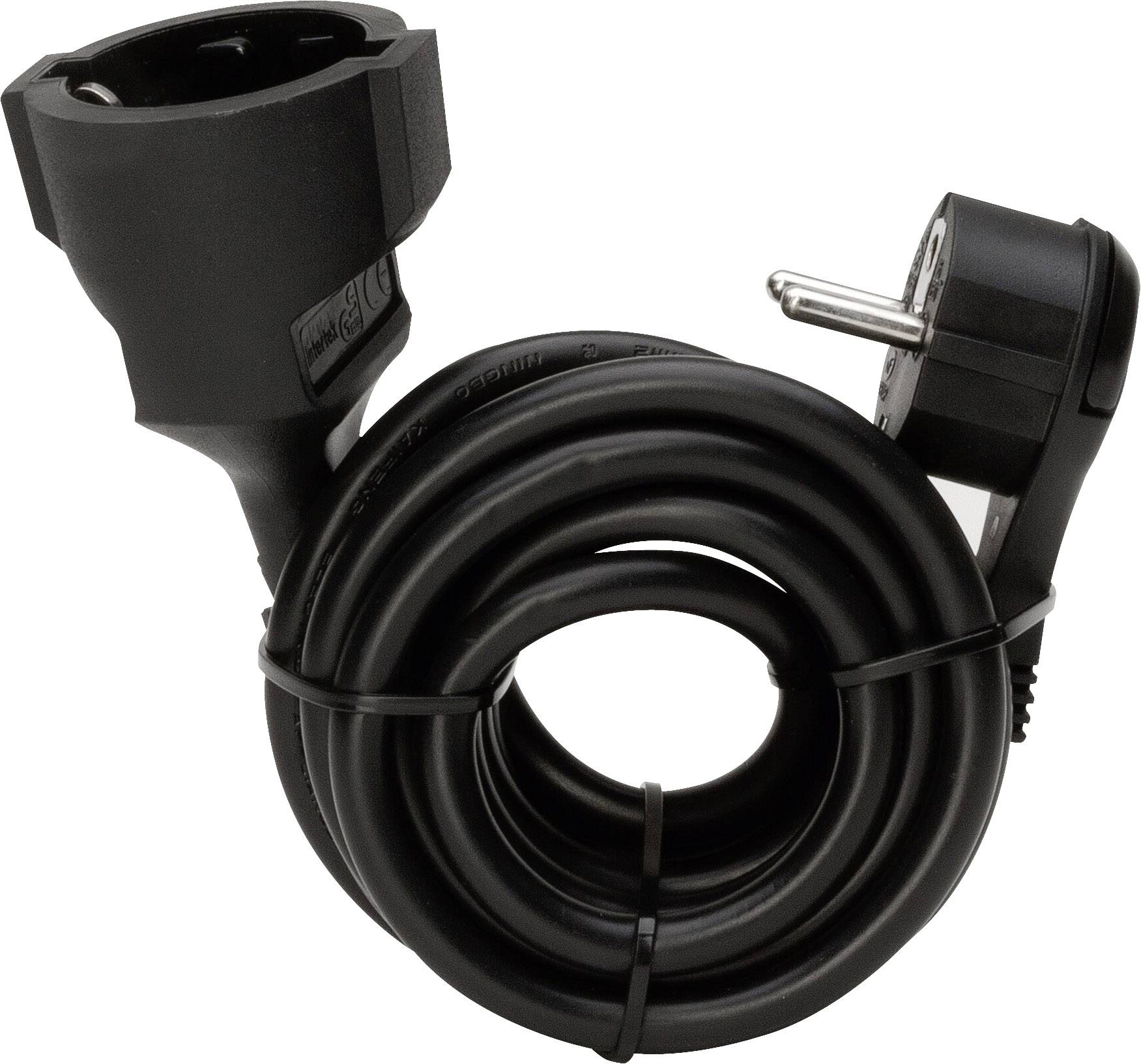 Kopp 143505080 Strom Verlängerungskabel Schwarz 2.00 m H05VV-F 3G 1,5 mm²
