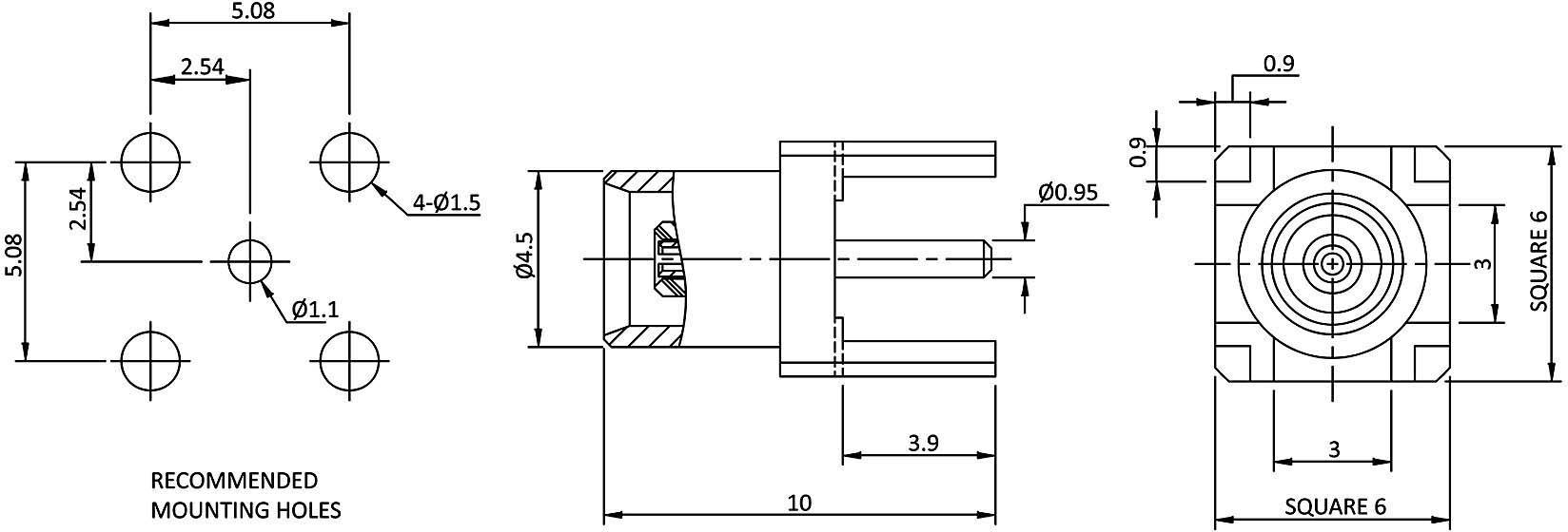 Econ Connect MCX7FG5 MCX7FG5 MCX-Steckverbinder Buchse, gerade 50Ω