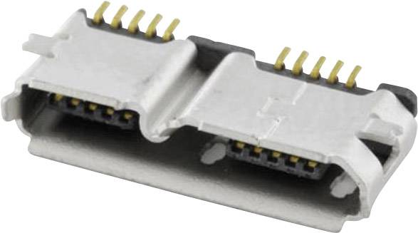 Econ Connect Einbaubuchse Micro USB 3.0 Buchse, Einbau horizontal MICUB10BBS 2 Ports MICUB10BBS Inh