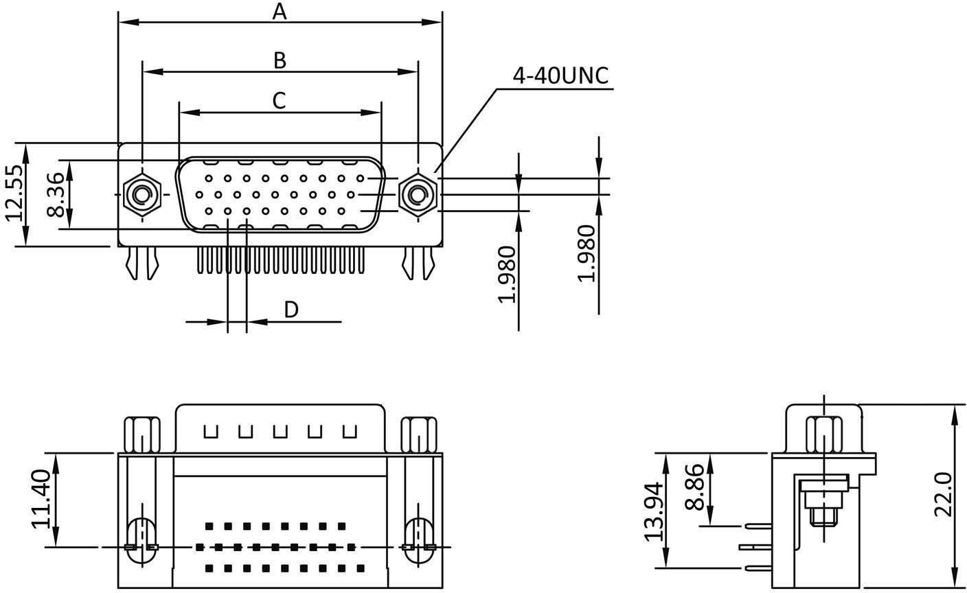 Econ Connect ST15HDW D-SUB Stiftleiste Polzahl: 15 Lötpins