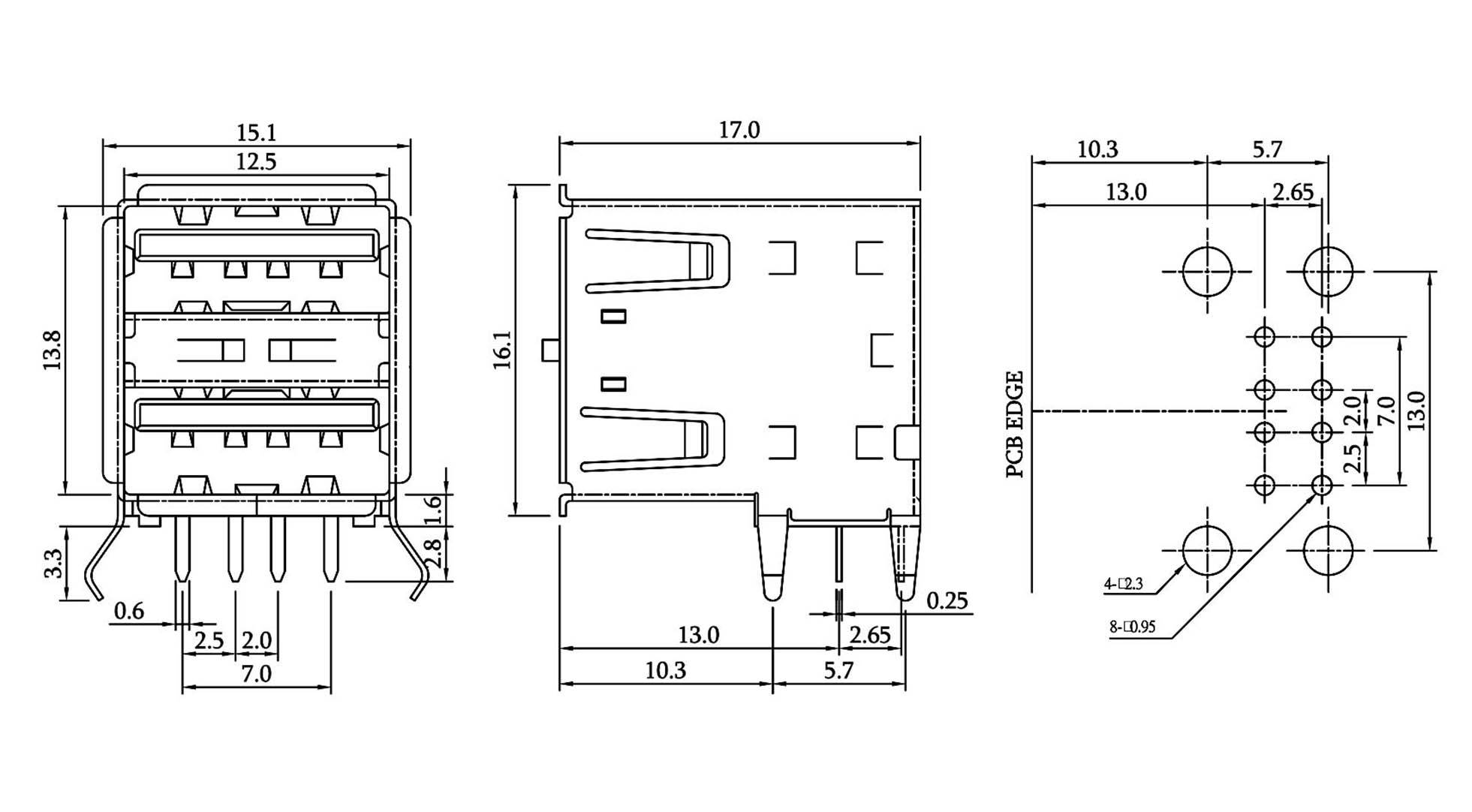 Econ Connect Einbaubuchse USB-A Print 2xUSB Buchse, Einbau horizontal USBBU2A 2 Ports USBBU2A Inhalt