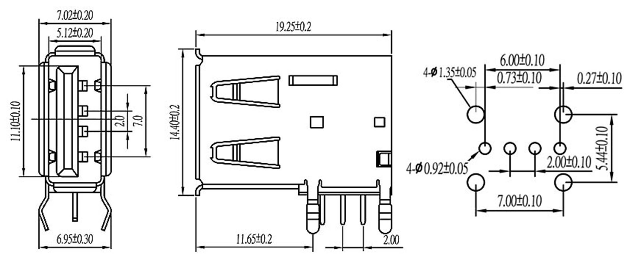 Einbaubuchse USB-A Print Buchse, Einbau horizontal USBBUVA 1 Port USBBUVA econ connect Inhalt: 1 St.