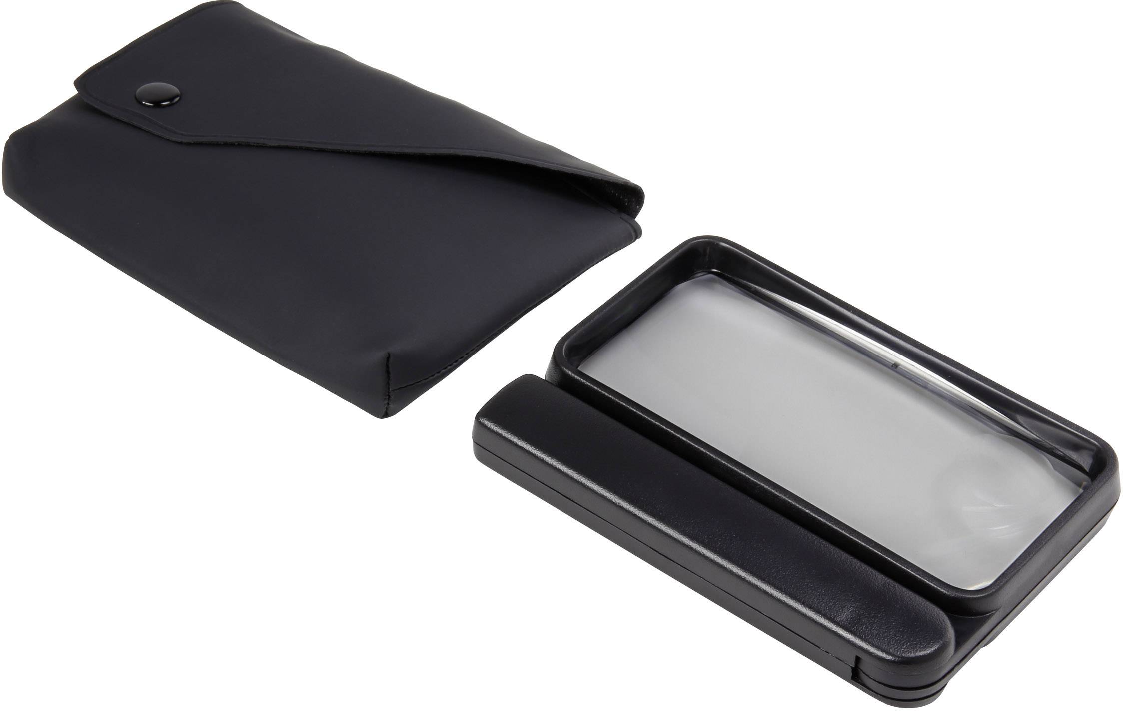 TOOLCRAFT 1311522 1311522 Handlupe Vergrößerungsfaktor: 2 x, 4 x Linsengröße: (L x B) 100mm x 50mm Schwarz