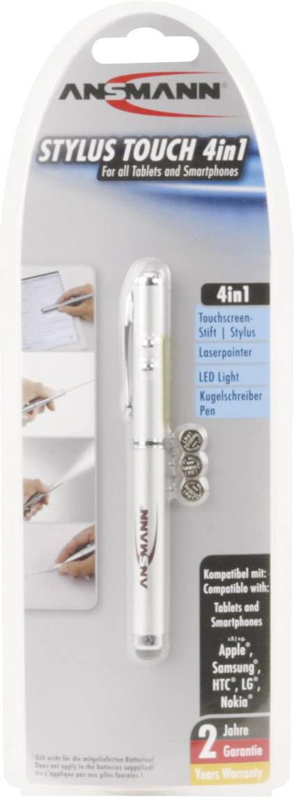 Ansmann   Taschenlampe batteriebetrieben LED  Aluminium, Silber