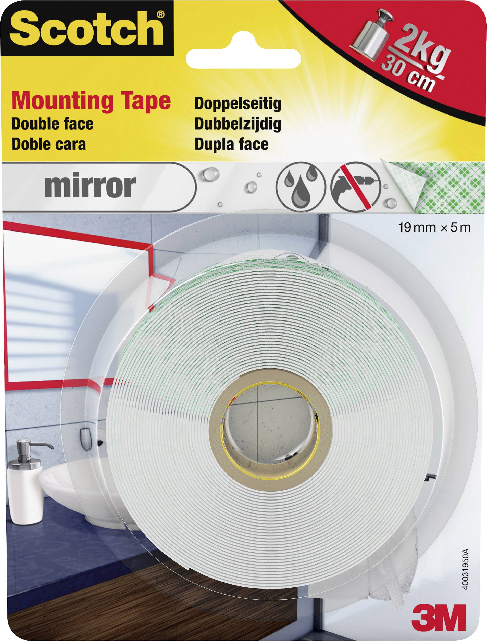 3M Scotch 40031950 Montageband Weiß (L x B) 5 m x 19 mm 1 St.