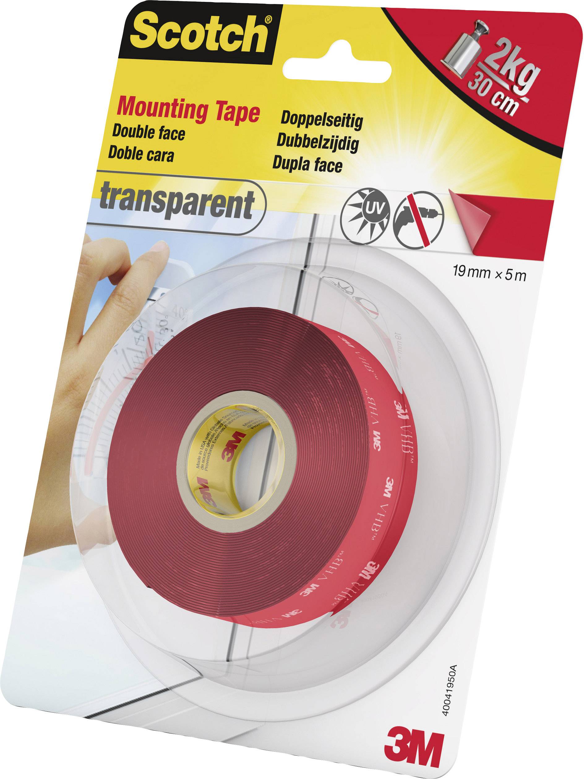 3M Scotch 40041950 Montageband Transparent (L x B) 5 m x 19 mm 1 St.