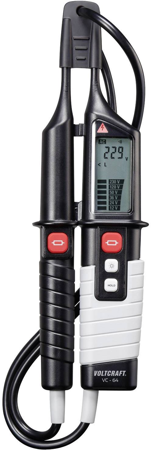 VOLTCRAFT VC 64 Zweipoliger Spannungsprüfer CAT III 1000 V, CAT IV 600 V Akustik, LCD, LED