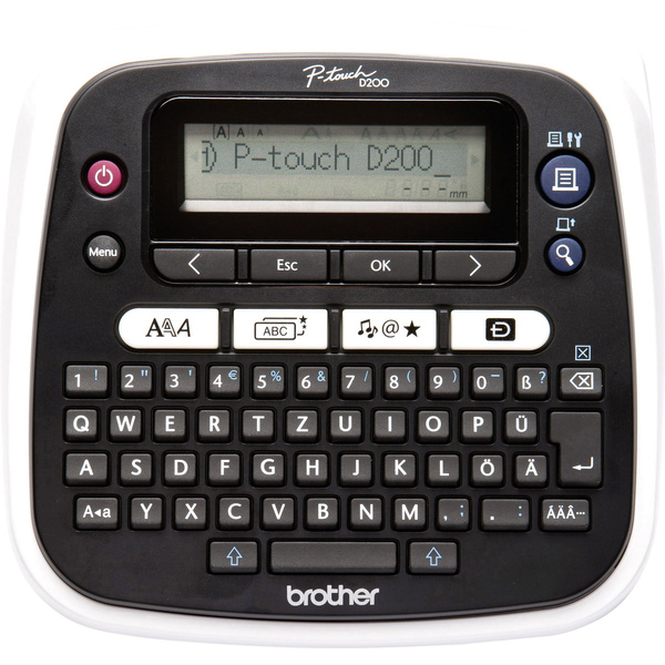 Brother P-Touch D200BW Beschriftungsgerät Geeignet für Schriftband: TZe 3.5 mm, 6 mm, 9 mm, 12 mm