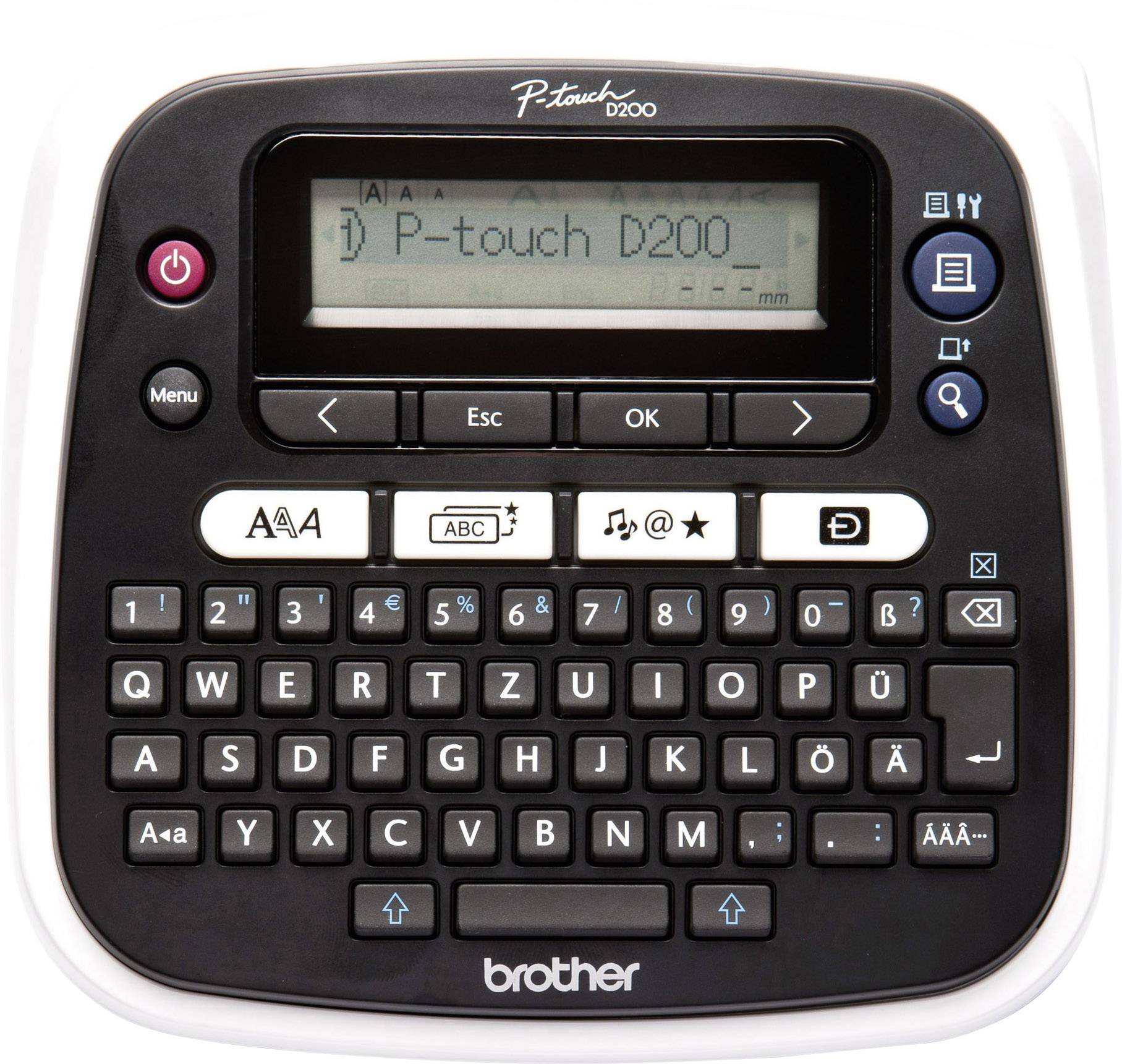 Brother P-Touch PT-D200BW - Beschriftungsgerät - s/w - Thermotransfer - Rolle (1,2 cm)