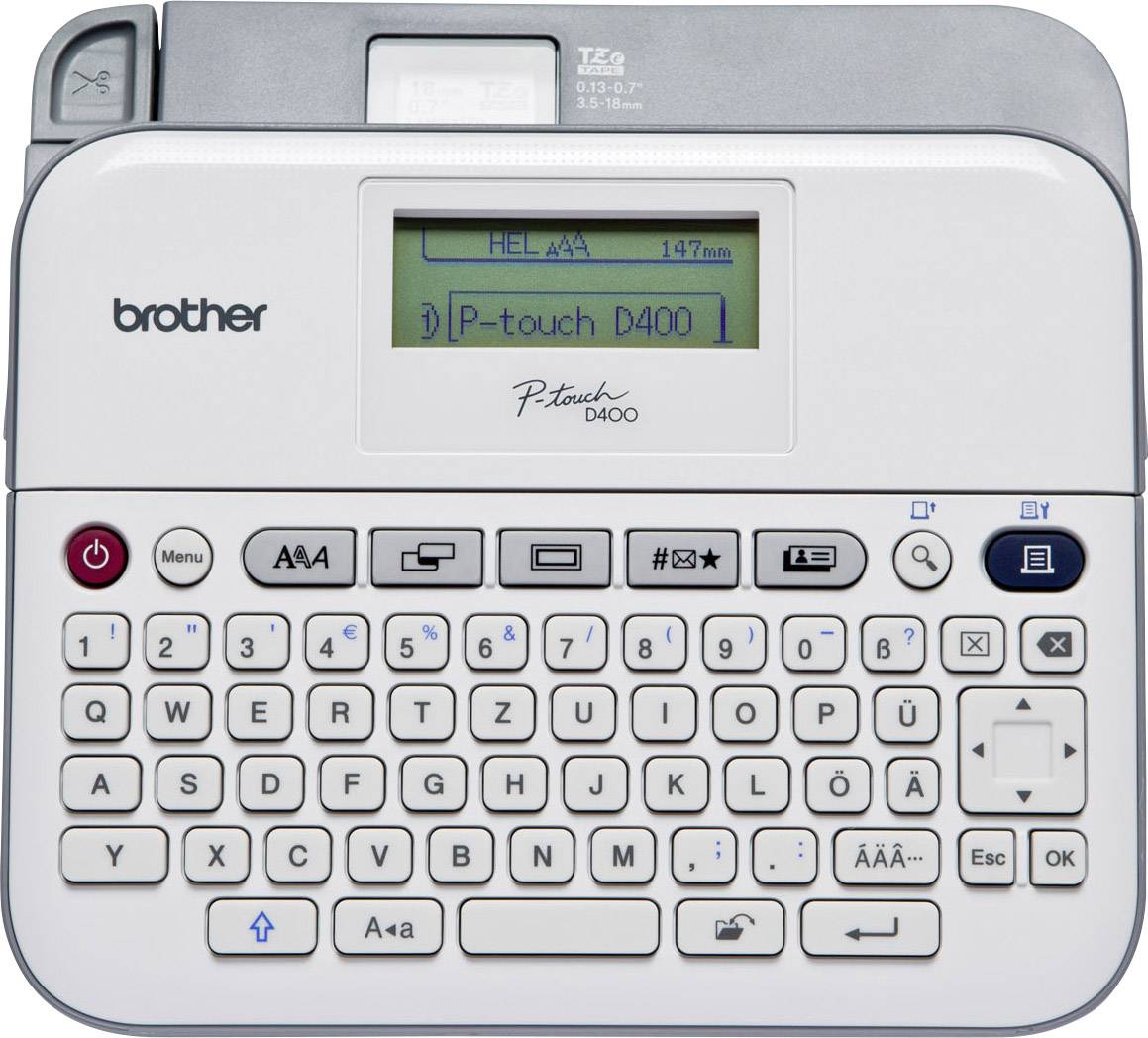 Brother P-Touch D400VP Beschriftungsgerät Geeignet für Schriftband: TZe 3.5 mm, 6 mm, 9 mm, 12 mm, 18 mm