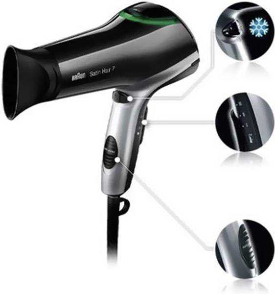 Braun Satin Hair 7 HD 730 Haartrockner Schwarz