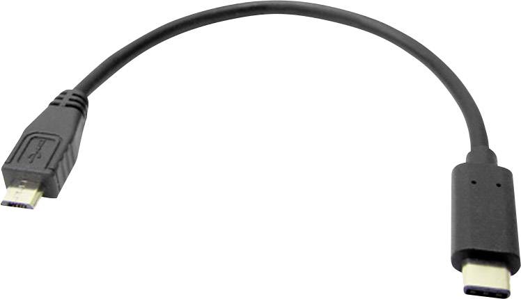 Goobay USB-Kabel 0.20 m Schwarz vergoldete Steckkontakte, UL-zertifiziert 67895