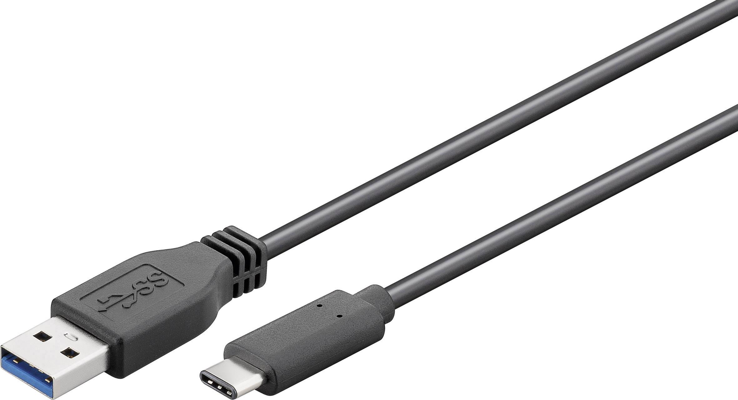 Goobay USB-Kabel 1.00 m Schwarz vergoldete Steckkontakte, UL-zertifiziert 67890