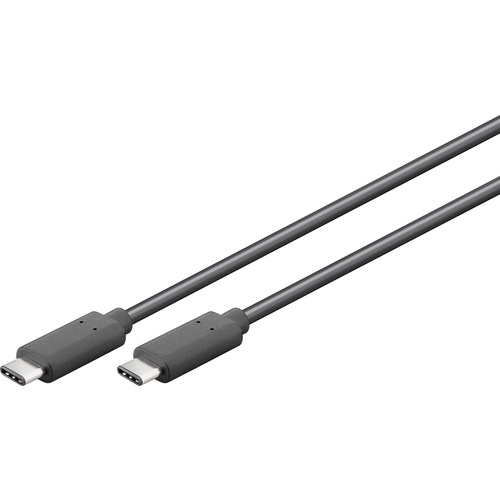 Goobay USB 3.1 Anschlusskabel [1x USB-C™ Stecker - 1x USB-C™ Stecker] 1.00m Schwarz vergoldete Steckkontakte, UL-zertifiziert