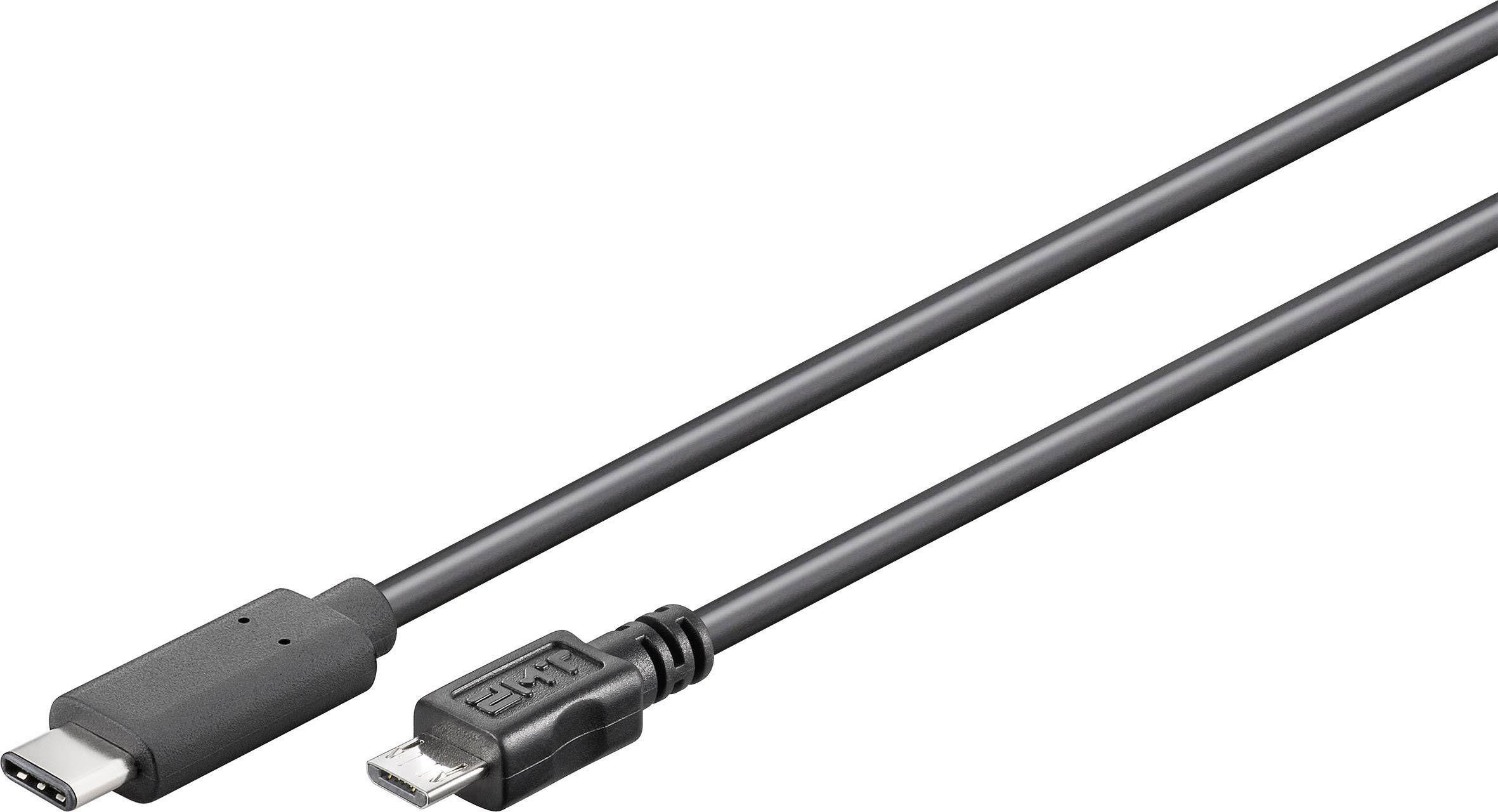 Goobay USB-Kabel 1.00 m Schwarz vergoldete Steckkontakte, UL-zertifiziert 67993