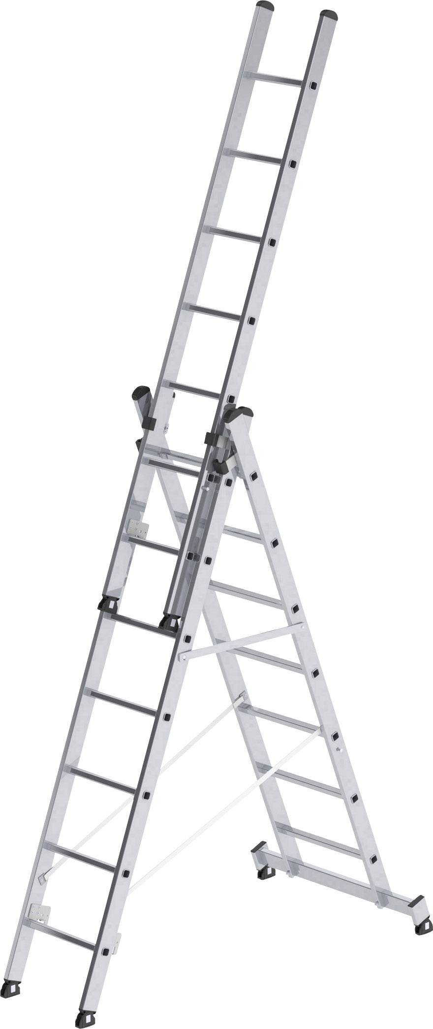 MUNK Günzburger Steigtechnik 11107 Aluminium Multifunktionsleiter inkl. Traverse Arbeitshöhe (max.): 6.1 m Silber 16.5 kg