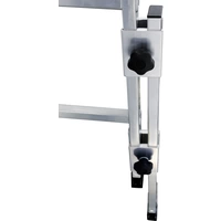 Günzburger Steigtechnik MUNK 33512 Aluminium Stufen-Doppelleiter inkl. 4 ausziehbaren Holmen Arbeitshöhe (max.): 3.9m Silber Günzburger Steigtechnik MUNK 33512 Aluminium Stufen-Doppelleiter inkl. 4 ausziehbaren Holmen Arbeitshöhe (max.): 3.9m Silber