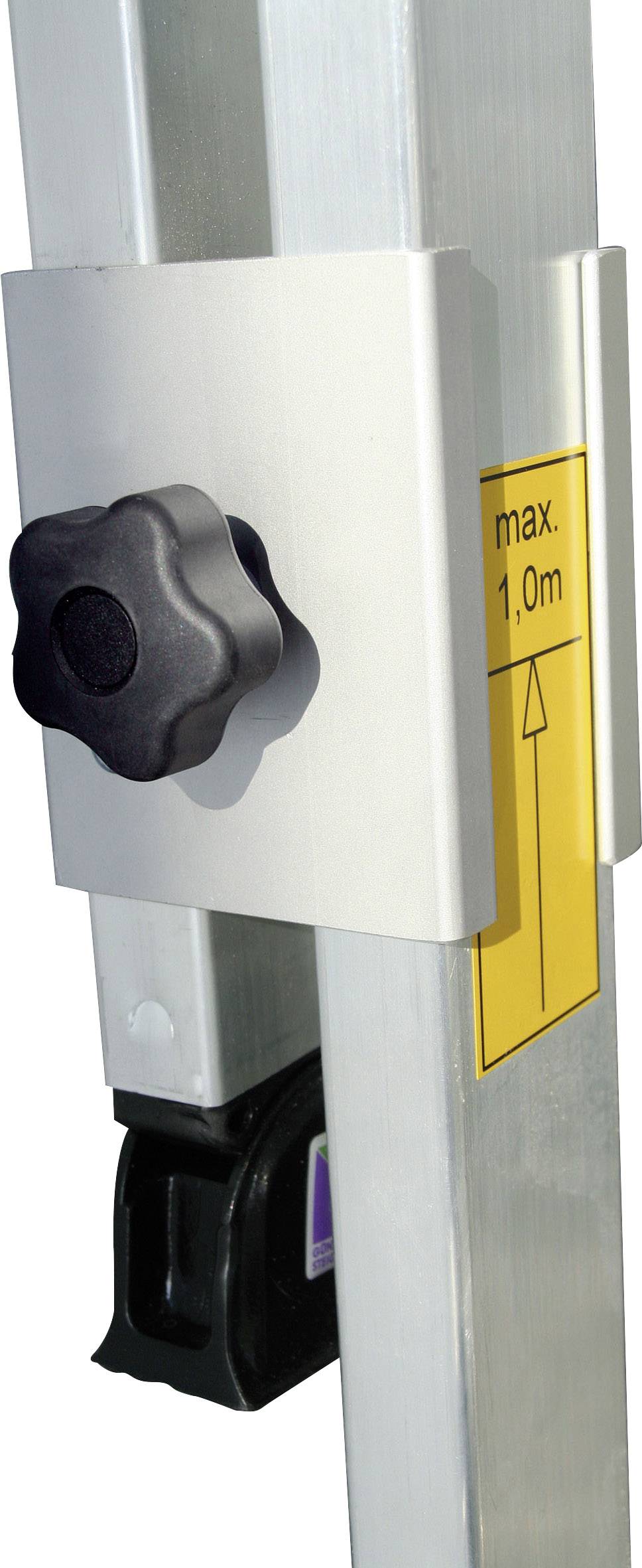 Günzburger Steigtechnik MUNK 33516 Aluminium Stufen-Doppelleiter inkl. 4 ausziehbaren Holmen Arbeitshöhe (max.): 4.5m Silber