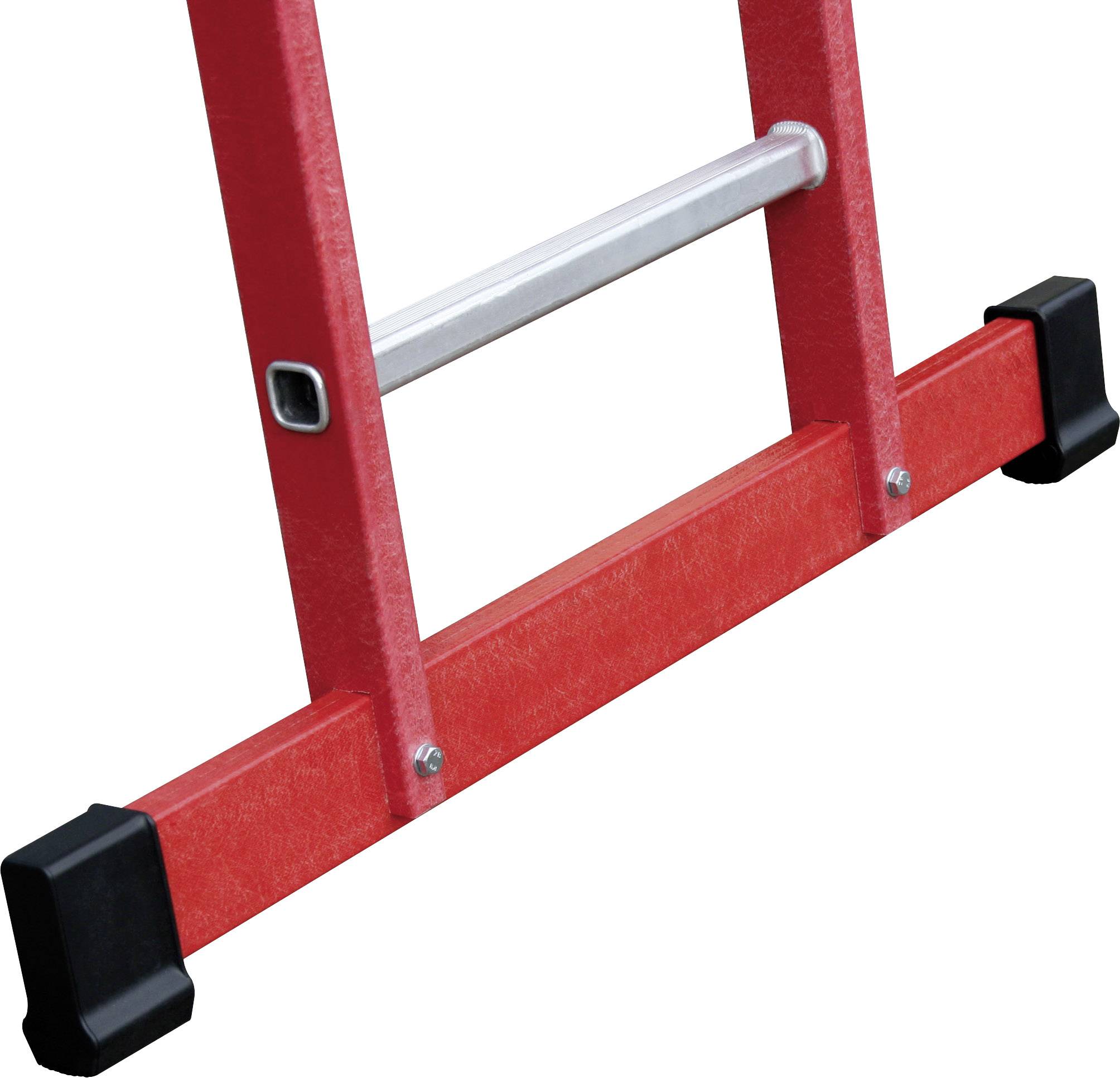 Günzburger Steigtechnik MUNK 35512 Kunststoff Schiebeleiter Arbeitshöhe (max.): 7.2m Rot, Silber 20.5kg