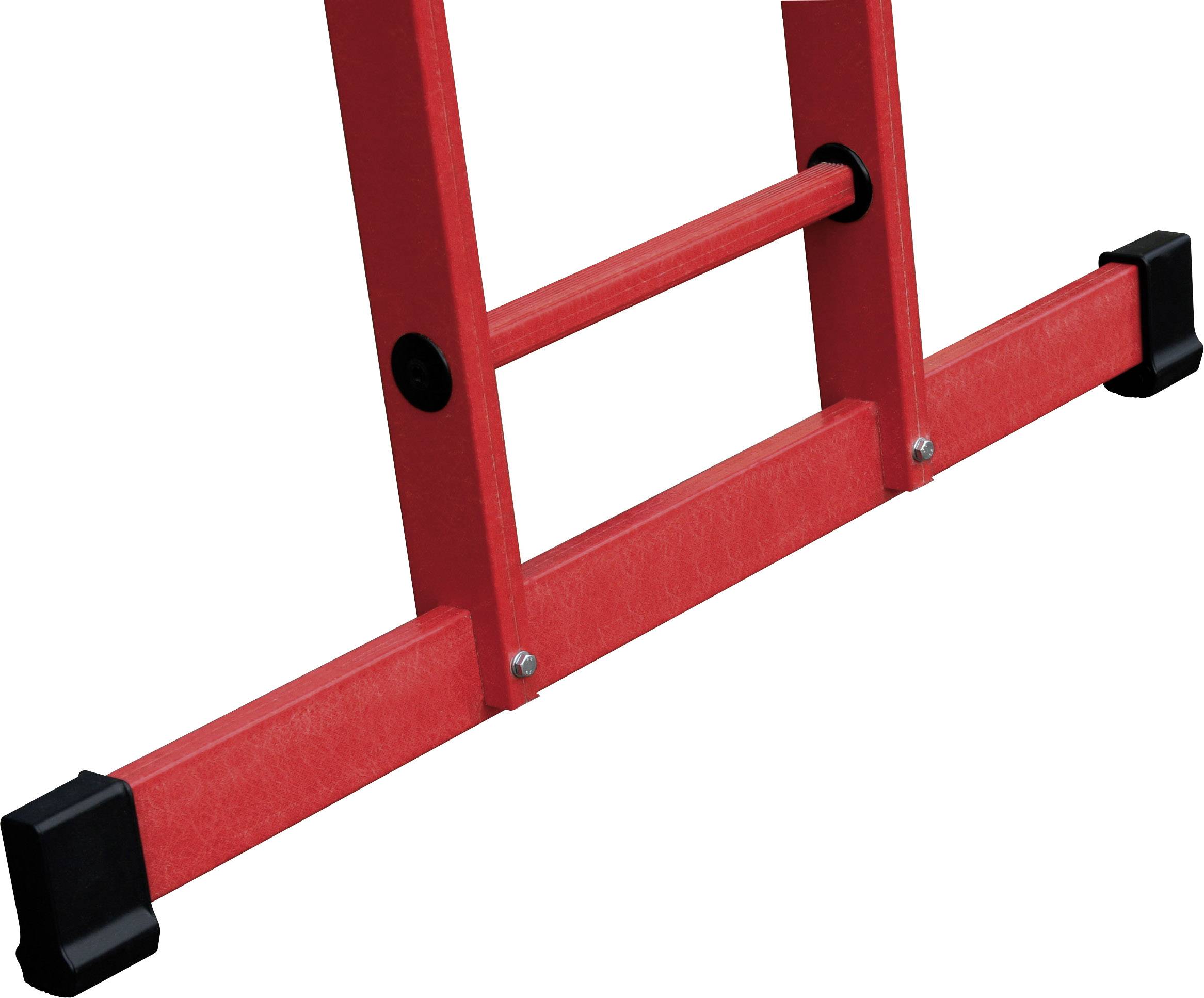 Günzburger Steigtechnik MUNK 36608 Vollkunststoff Schiebeleiter inkl. Traverse Arbeitshöhe (max.): 5.2m Rot 17.8kg