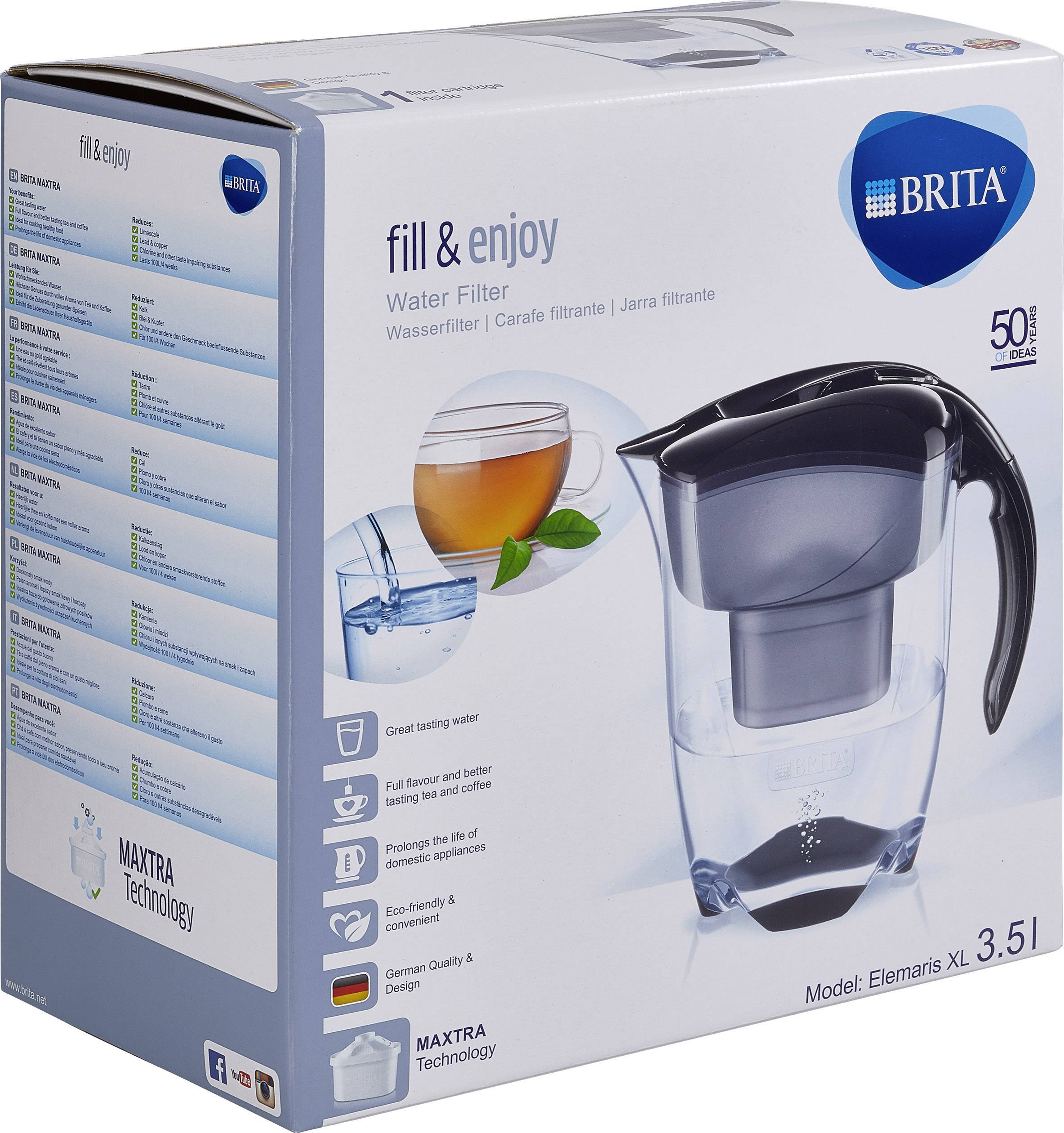 Brita Elemaris XL Cool black 1000817 Wasserfilter 3.5 l Schwarz