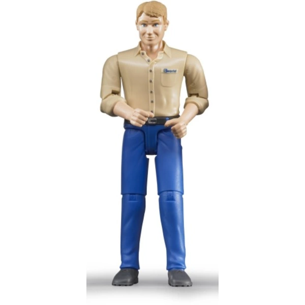 Bruder Mann mit hellem Hauttyp und blauer Hose Bruder Mann mit hellem Hauttyp und blauer Hose