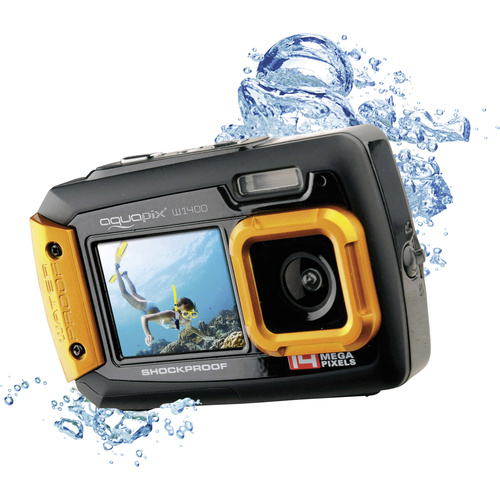Appareil photo numérique Easypix W-1400 14 Mill. pixel noir, orange protégé contre la poussière, caméra submersible, écran frontal